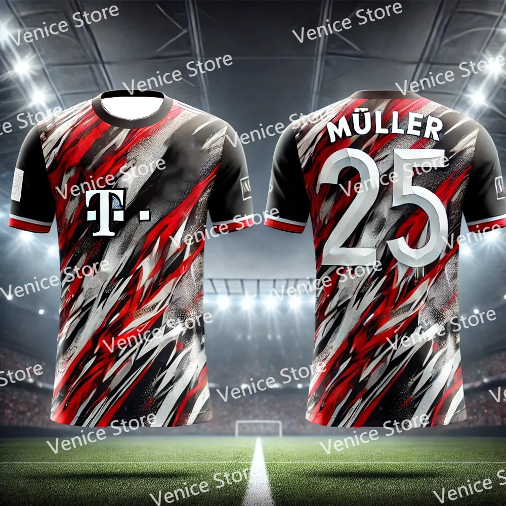Heißer Verkauf 24/25 Thomas Müller Nr. 25 bunte Fußball trikots Sweatshirt deutscher Kunststil Chatgpt Ai Design Erwachsene Kinder