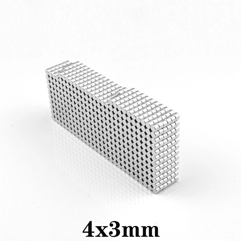 

20~2000PCS 4x3 Small Round Powerful Magnets 4*3mm Sheet Neodymium Magnet Disc 4x3mm Permanent NdFeB Strong Magnet 4*3