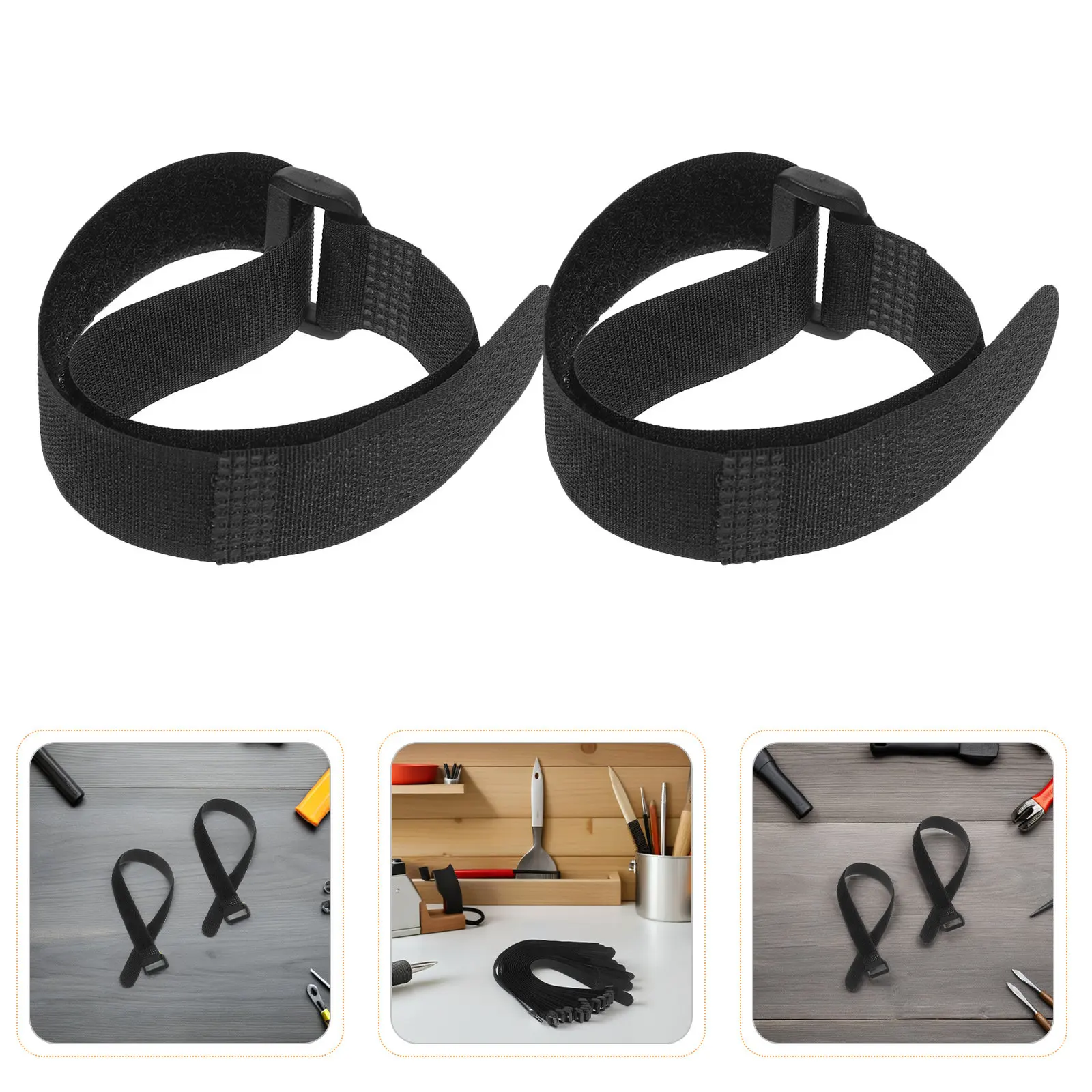 36Pcs Nylon Cable Tie Straps Adjustable Heavy Duty Reusable Hook Loop Fastening Cinch Belt Cord Organizer Cable Management