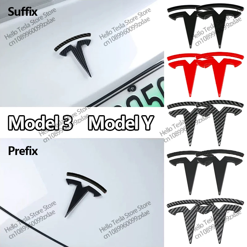 3 pezzi cappuccio anteriore cofano bagagliaio posteriore emblema volante distintivo modifica copertura per Tesla modello 3 modello Y accessori auto