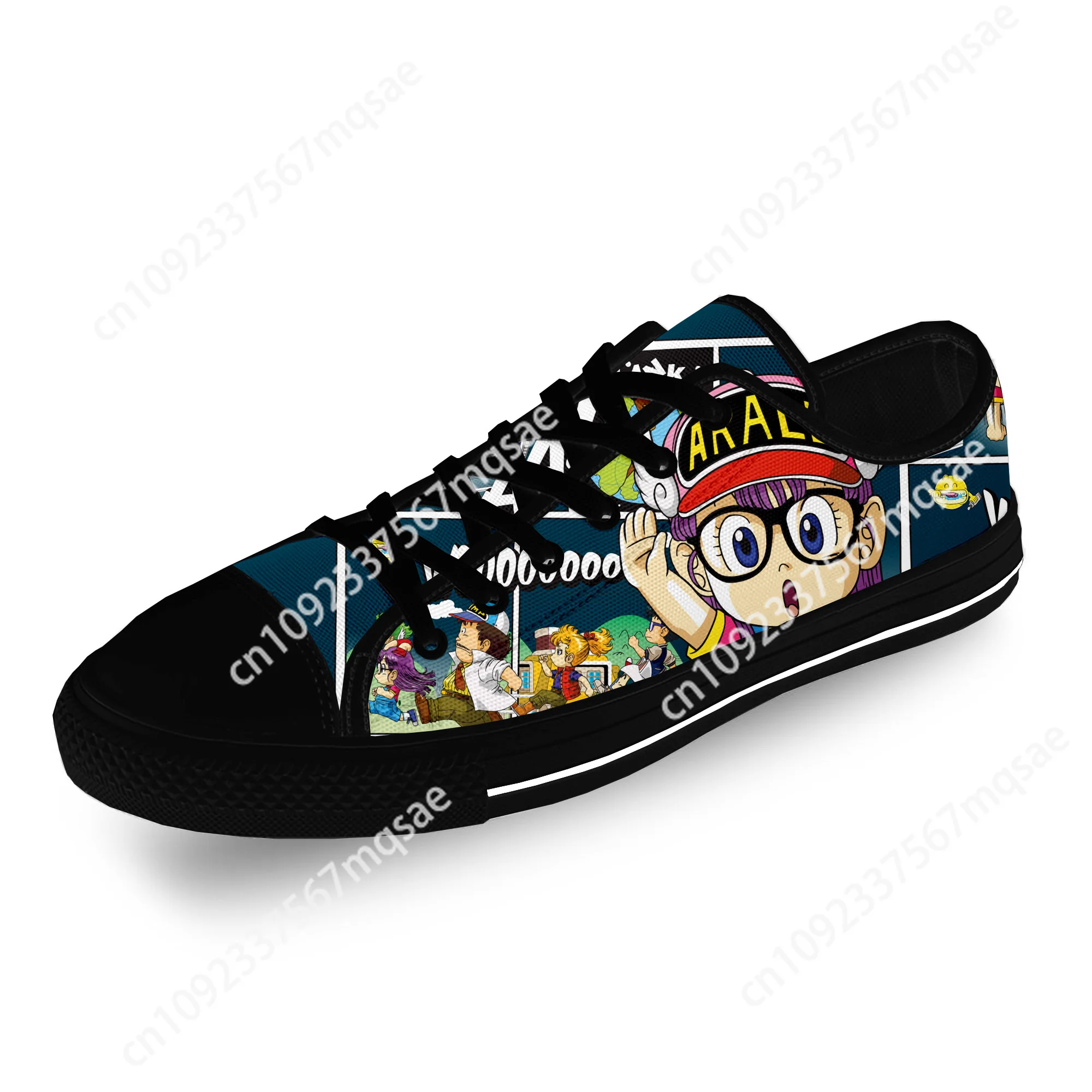 

Japanese Anime Manga Cartoon Arale Dr Slump Casual Cloth 3D Print Low Top Canvas Fashion Shoes Men Women Breathable Sneakers