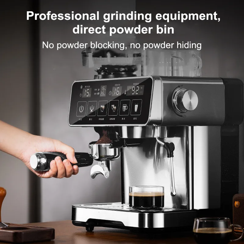 20Bar Fully Automatic Espresso Machine with Milk Frother Built in Grinder Smart Touch Screen Coffee Maker for Home Office Cafe