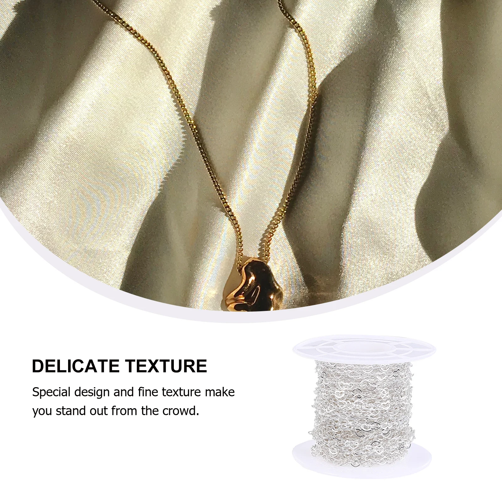 

1 Roll Heart Ring Interlock Chain Copper DIY Jewelry Making Chain for Necklace Bracelet Craft Project Small Compact