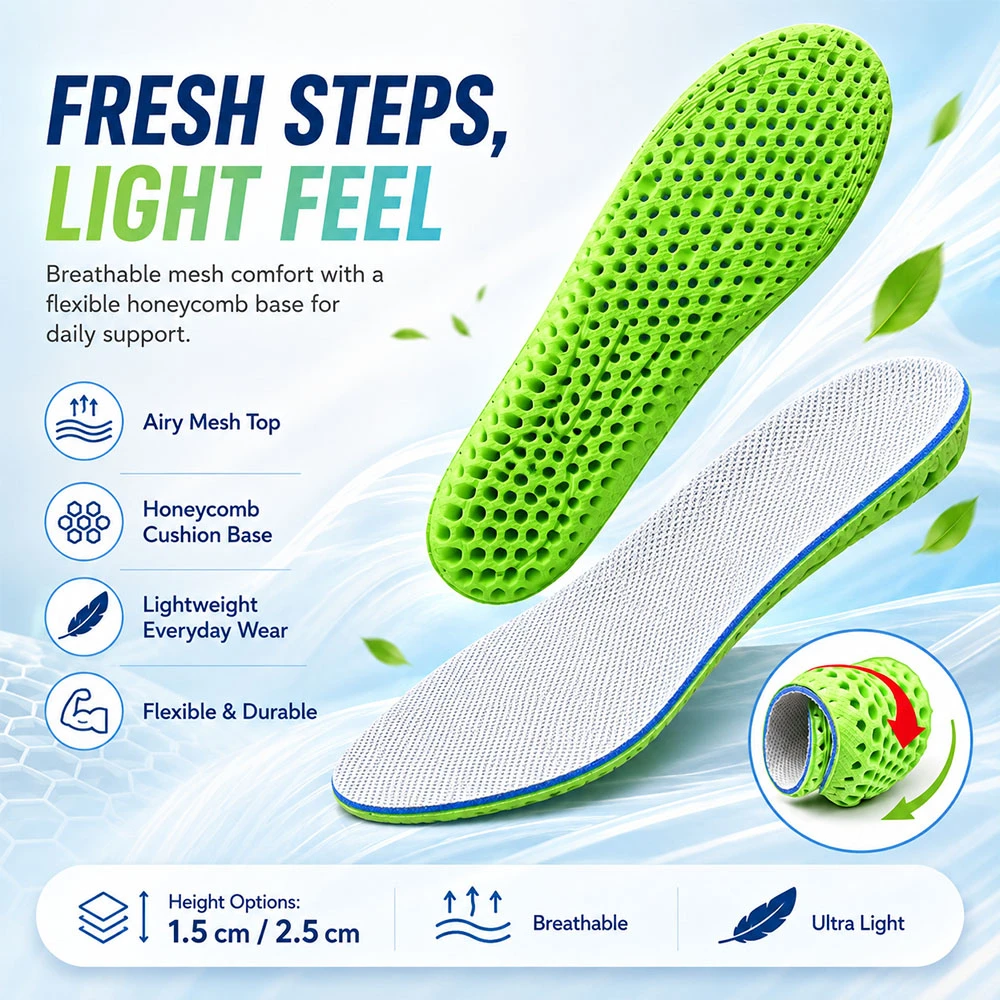 Insoles Orthopedic Memory Foam Sport Support Insert Woman Men Shoes Feet Soles Orthotic Breathable Running Cushion Active
