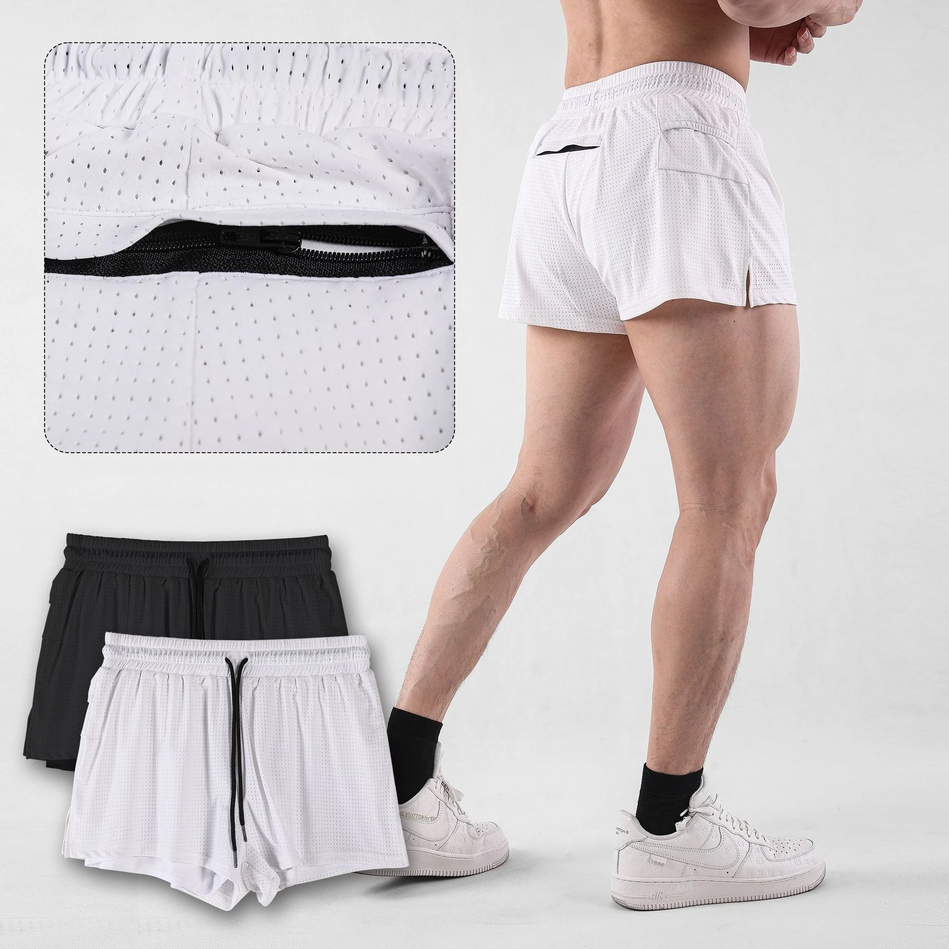 

Men's Quick-drying Shorts Sports and Leisure Running Skin-friendly Fitness Breathable Elastic Three-point Pants