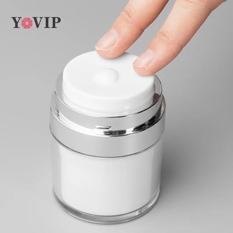 Airless Empty Pump Jar Refillable Pressed Creams Gels Lotions Dispenser Leak Proof Cosmetic Container Moisturizer Vacuum Bottle