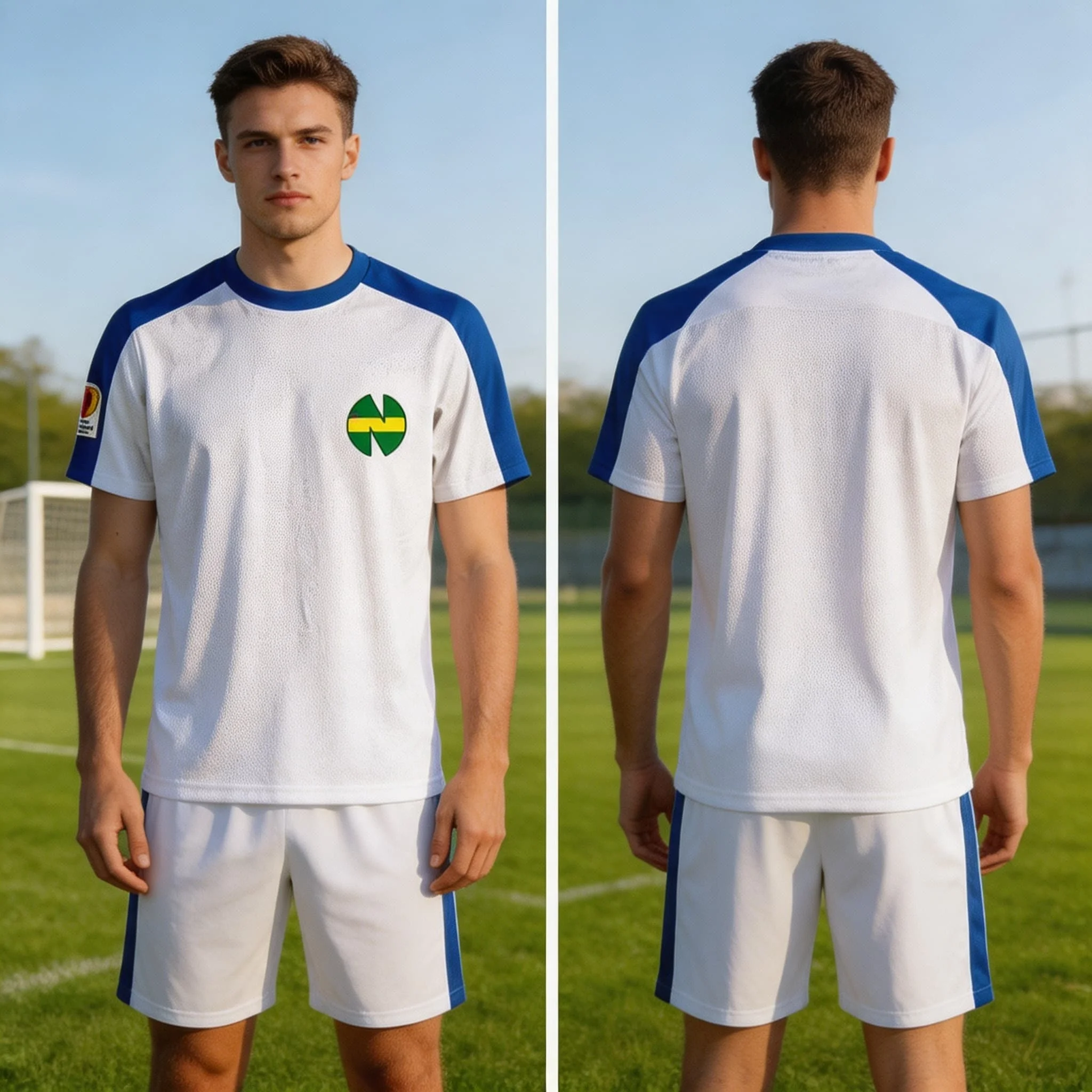White And Blue Uniforms Soccer Casuals Women Suit Short Sleeve Shorts Jersey Set Quick Dry Men's T Shirt Tracksuit 2 Piece Set