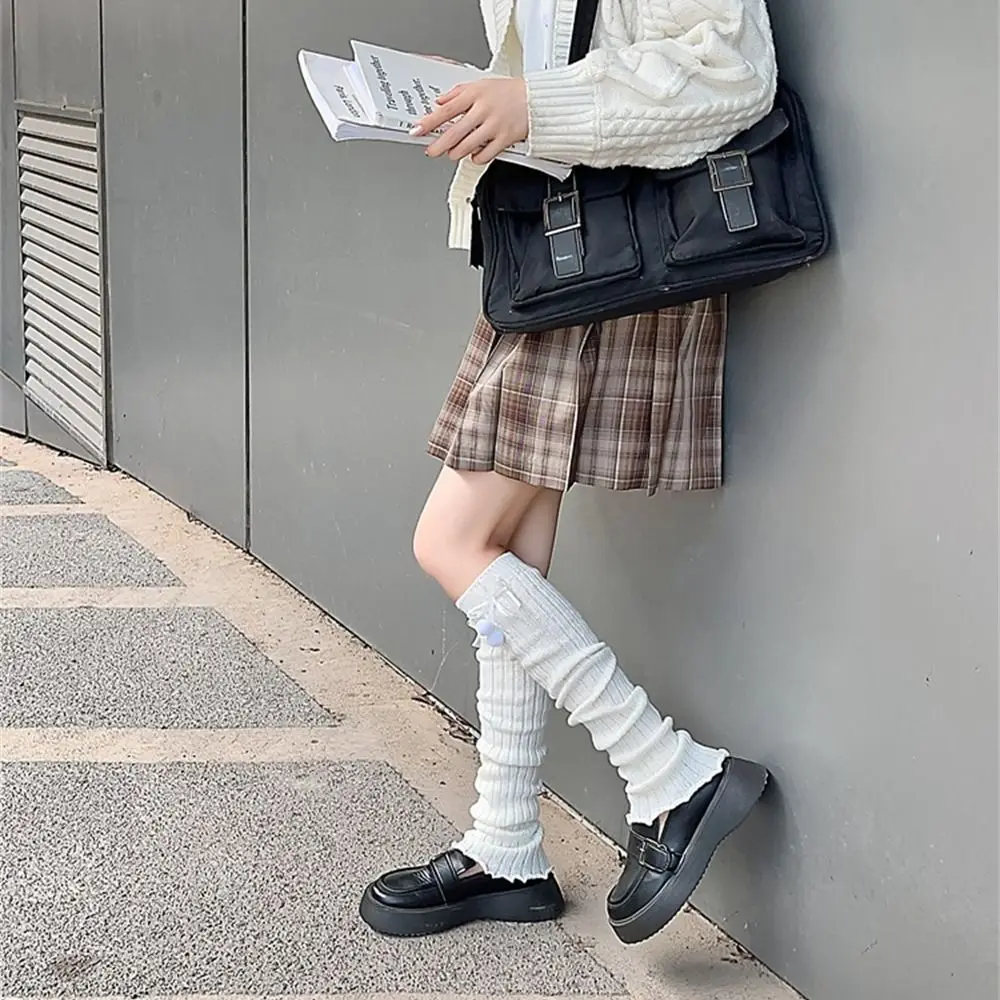 Кавайные теплые грелки для ног/чехол на руку с бантом Лолита длинные чулки балетный Стиль чехол для ног для зимы и осени