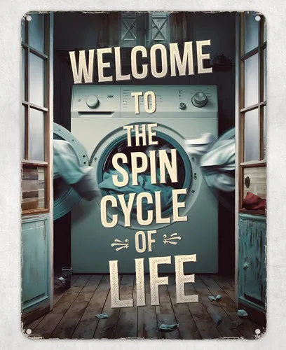 Laundry Washing Machine Metal Poster Wall Tin Sign Man Cave Shed Home Plaque --Tin Sign