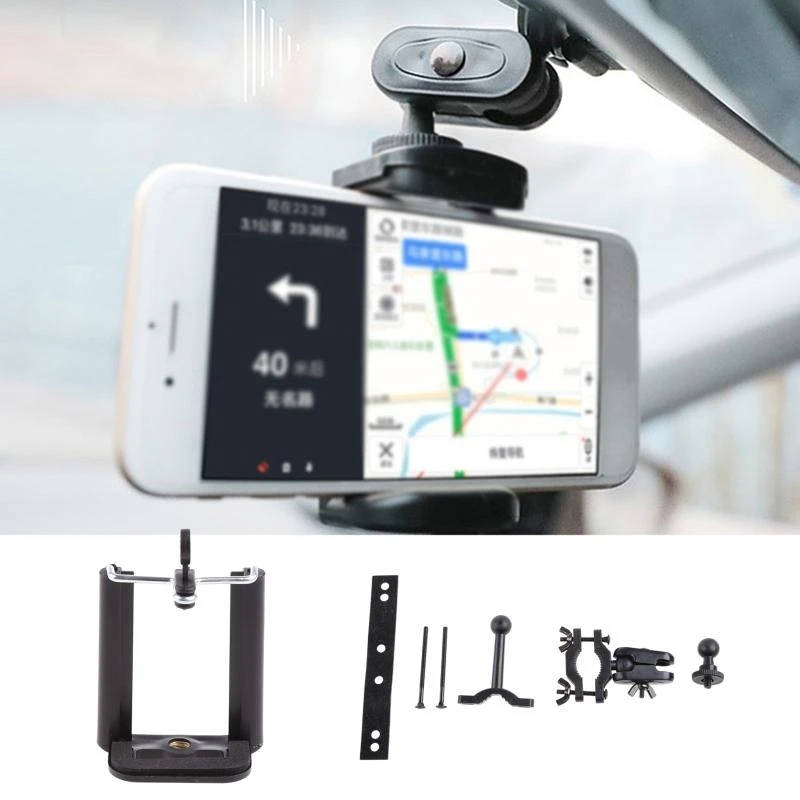K0EA Universal 360° Car Rearview Mirror Mount Stand Holder Cradles For Cell-Phone GPS