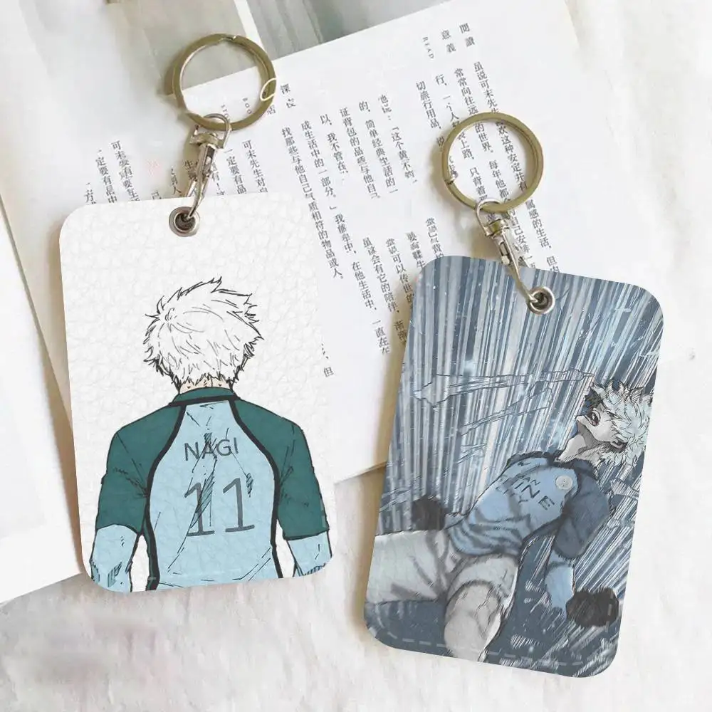 Anime Nagi Seishiro B-BLUE LOCK Manga  Holder Suitable For Bank Card Subway Bus Card Wallet Card Case Badge Holder Keychain