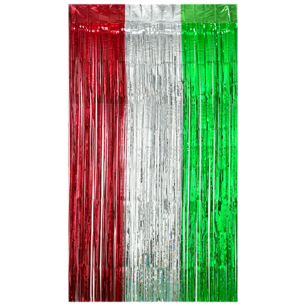 

Tassel 1Mx2M Fringe Backdrop Curtains Tinsel Foil Irish Streamer Birthday Photo Background Wall Party Decorations