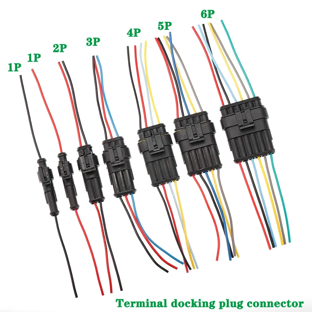 

1 Set 1 2 3 4 5 6Hole Auto Engine Starter Wire Harness Plug Car Male Female Terminal docking plug connector