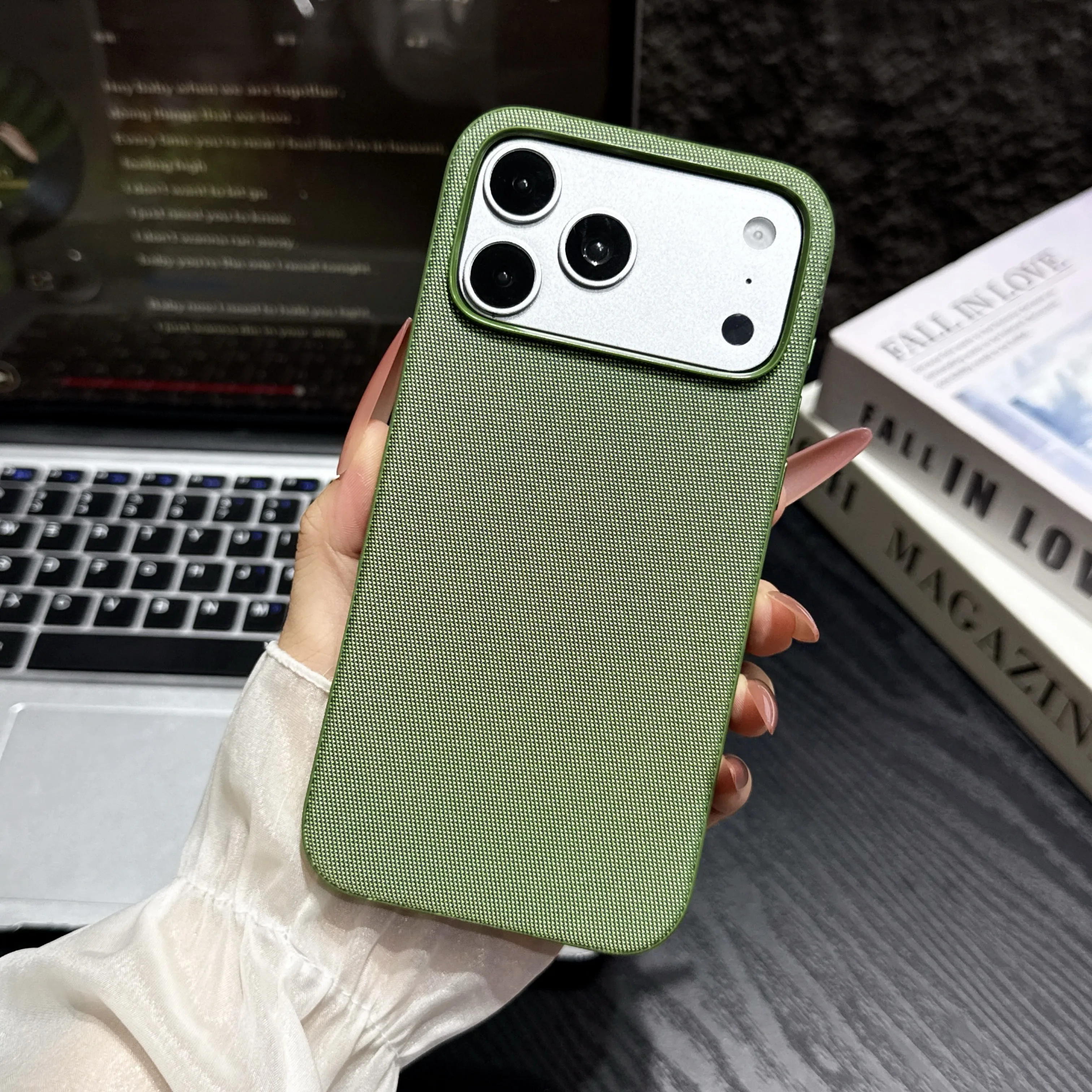 Tech Woven Hülle für iPhone 18 17 Air 16 15 14 13 Pro Max für MagSafe Magnetisches Kabelloses Laden Stoßfeste Schutzhülle – Detail 9