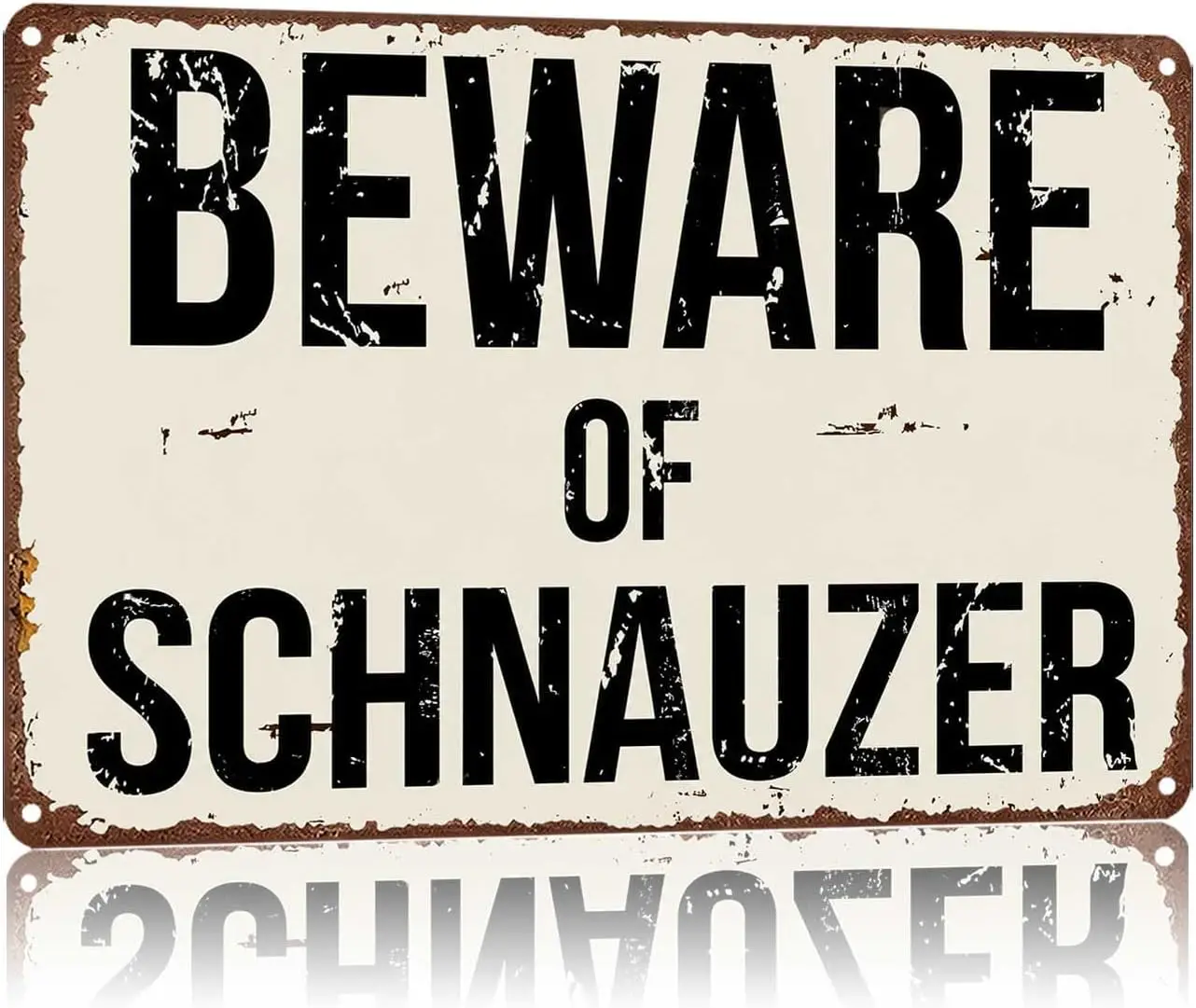Metal Sign Beware Of Schnauzer Vintage Wall Decor | Classic  ,Retro,Waterproof Aluminum,Funny,UV-printing,Easy To Install,Rust-p