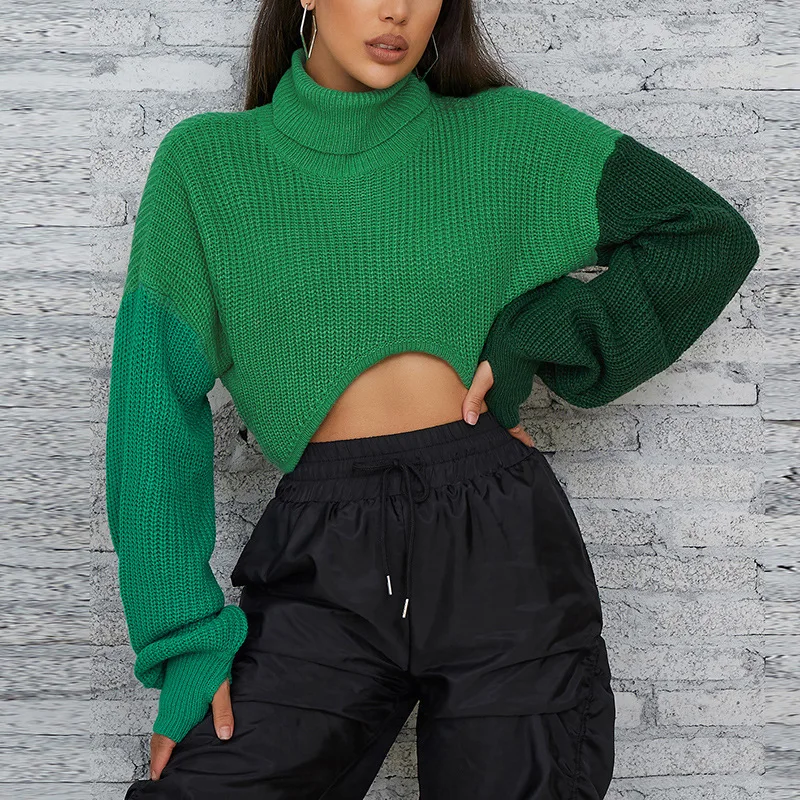 Knitwears Sweater Top Women Winter Pullover 2022 Jersey Streetwear Clothes Tops Sweatshirts Cropped Knit Turtleneck Sweater