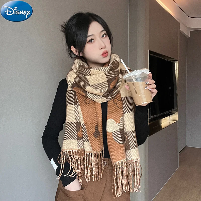 Disney Accessories Scarf Minnie Mouse Mickey Shawl Women Scarves Foulard Blanket Plush Ladies Wraps Christmas Gift Birthday Girl