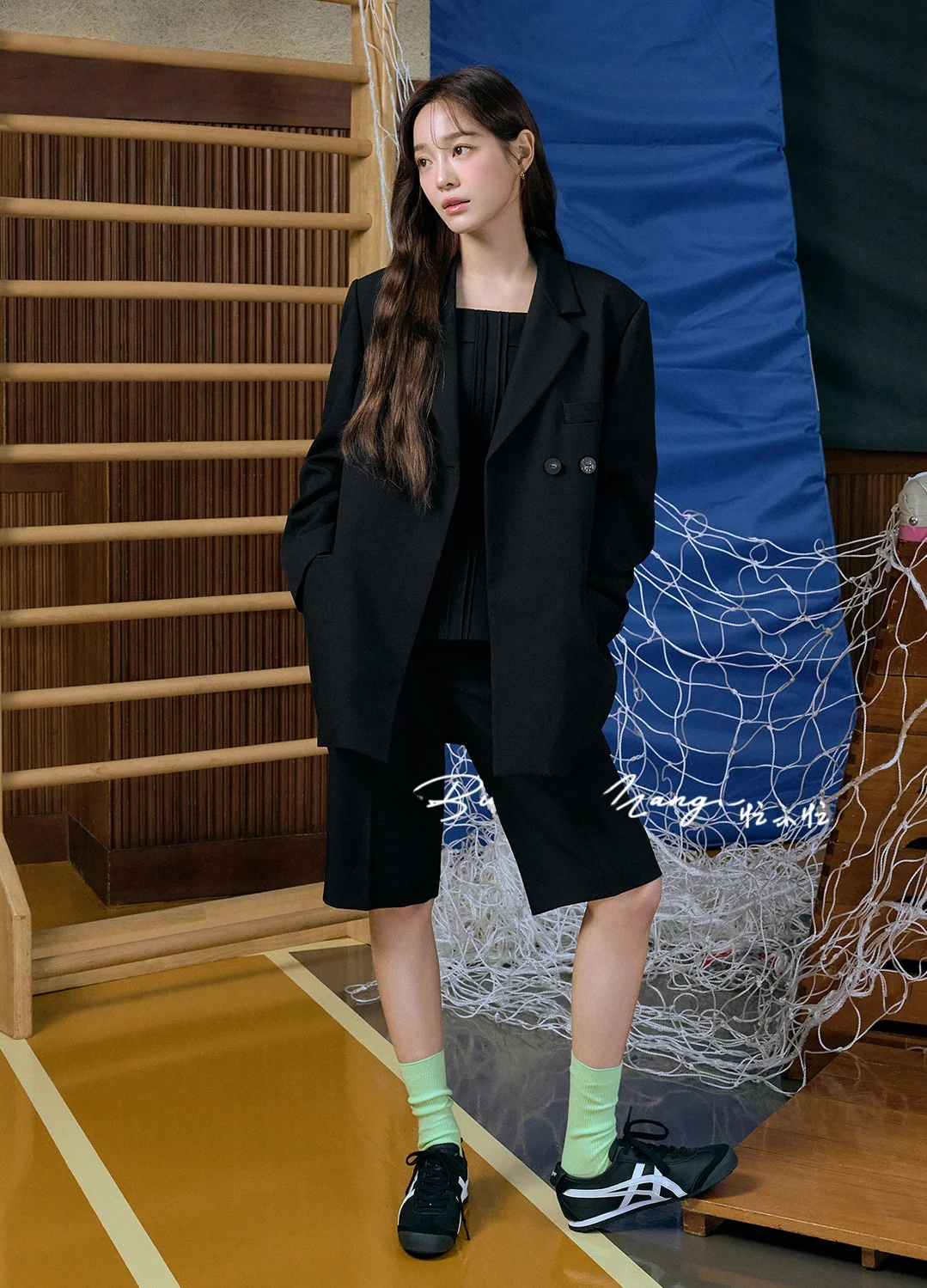 Slimming Commute Suit Jaet with Letter Design And Slits Versatile Long Sve Women's Faion Outerwear Spring 2024