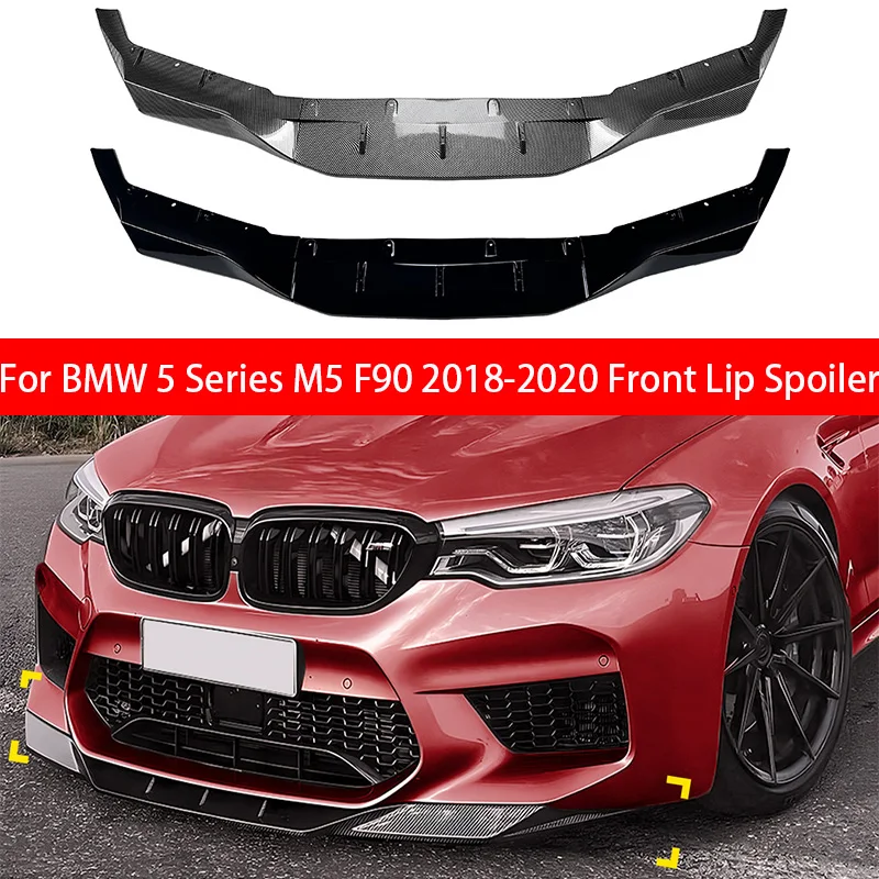

For BMW 5 Series M5 F90 2018 2019 2020 Pre Front Lip Spoiler Bumper Shovel Exterior Modification Car Body Kit Glossy Black