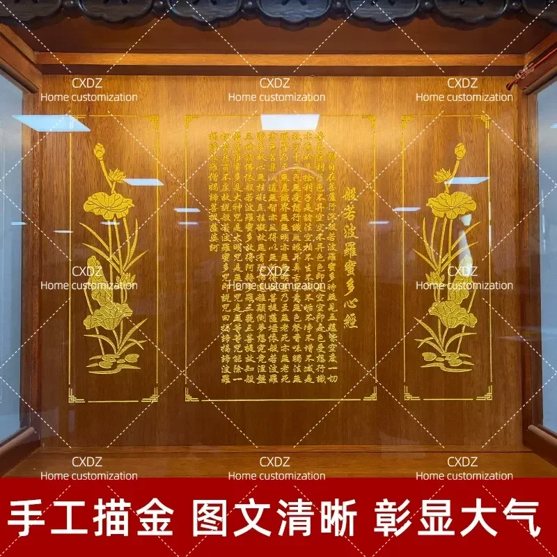 Desktop Buddha Statue Display Cabinet with Glass Cover Dustproof Shrine Offering Table for Guanyin Bodhisattva God Figurines