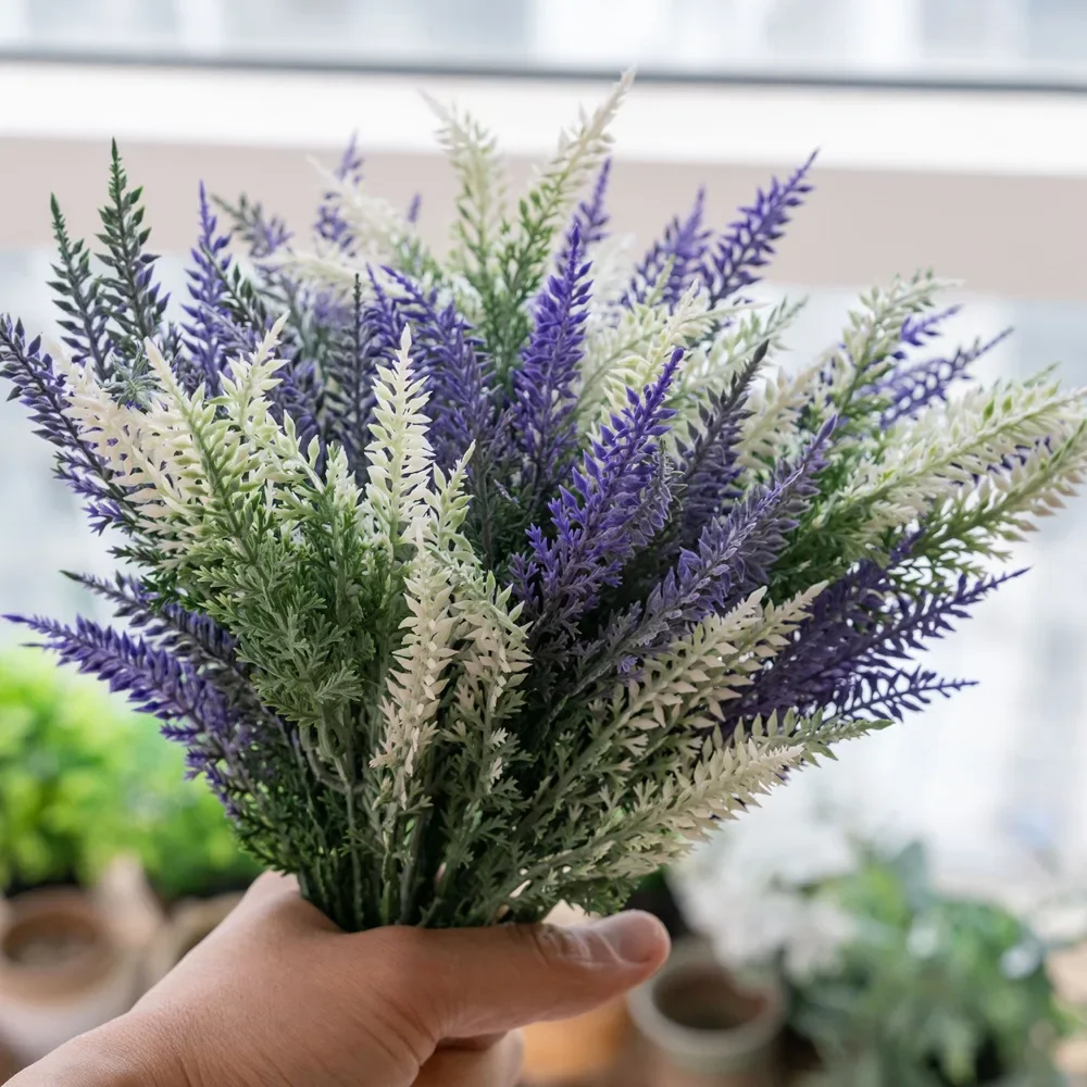 24.5CM Lavender Artificial Plant Home Interior Ornament Wedding Decoration Flower Arrangement Photography Props