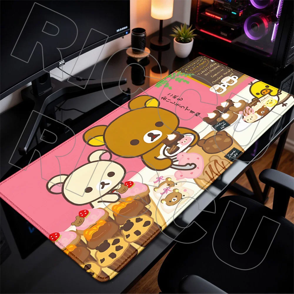 

XXL Cartoon Anime Kawaii Rilakkuma Office Mat Carpet Cute Mousepad LargeMouse Pad 400X900MM Desk Mat Laptop Gaming​ Keyboard Rug
