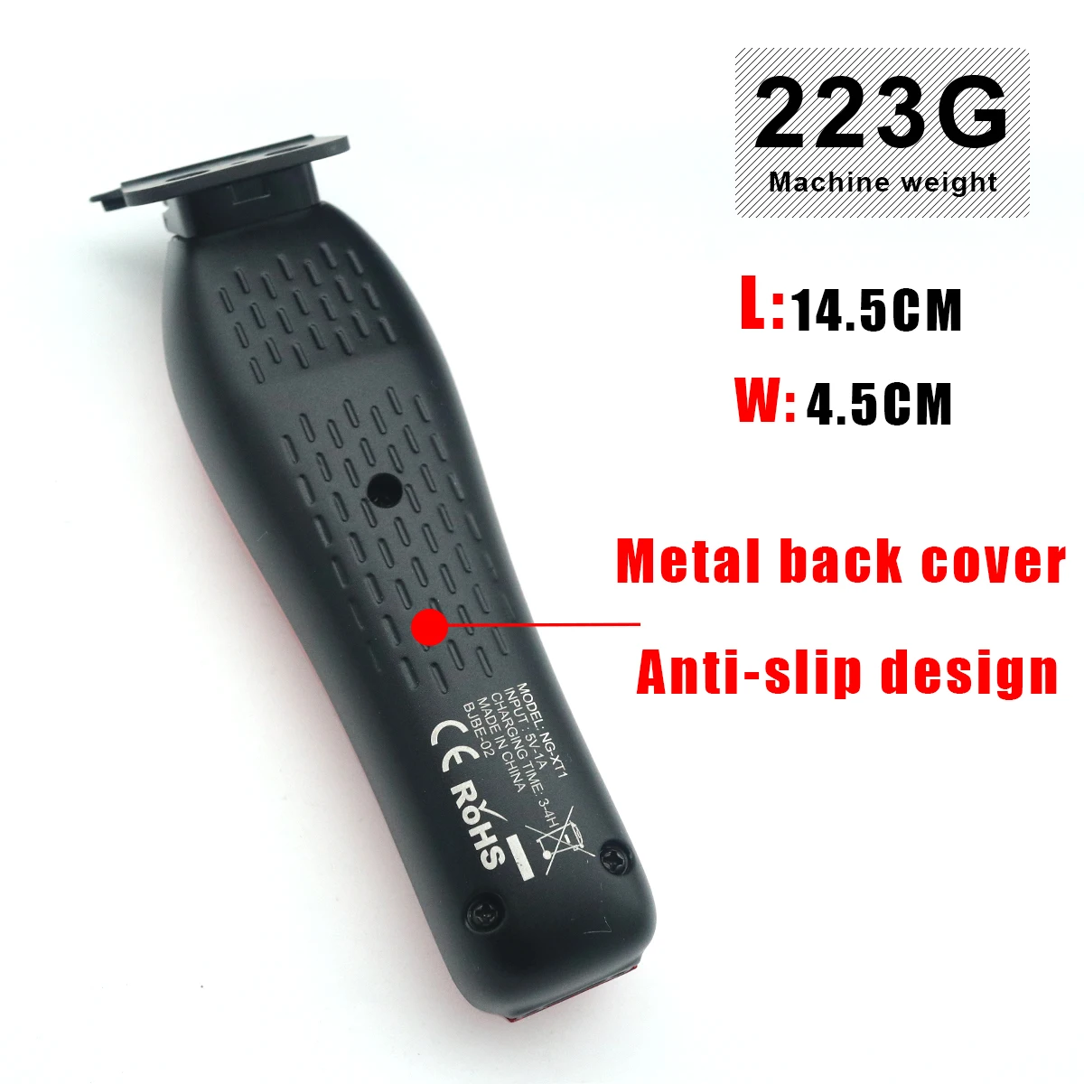 WMARK NG-XT1 Men's Hair Clippers,Magnetic Vector Motor Trimmer Microchipped Magnetic Motor with Interchangeable Lids,3 Guards