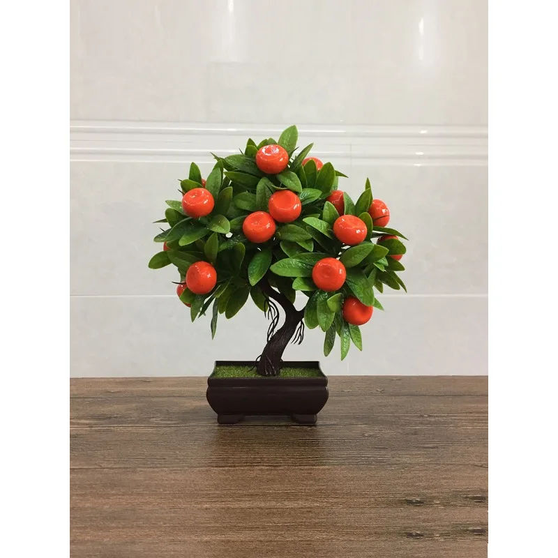 Simulated fruit potted plant new welcome pine small tree bonsai living room desktop decoration dining room green plant artificia