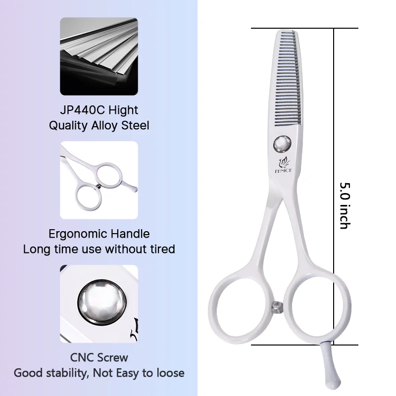 Fenice professional Pet Grooming Scissors 5.0 Inch Thinning Shears for Small Dogs/Cats Trimming Rate 25%-30%