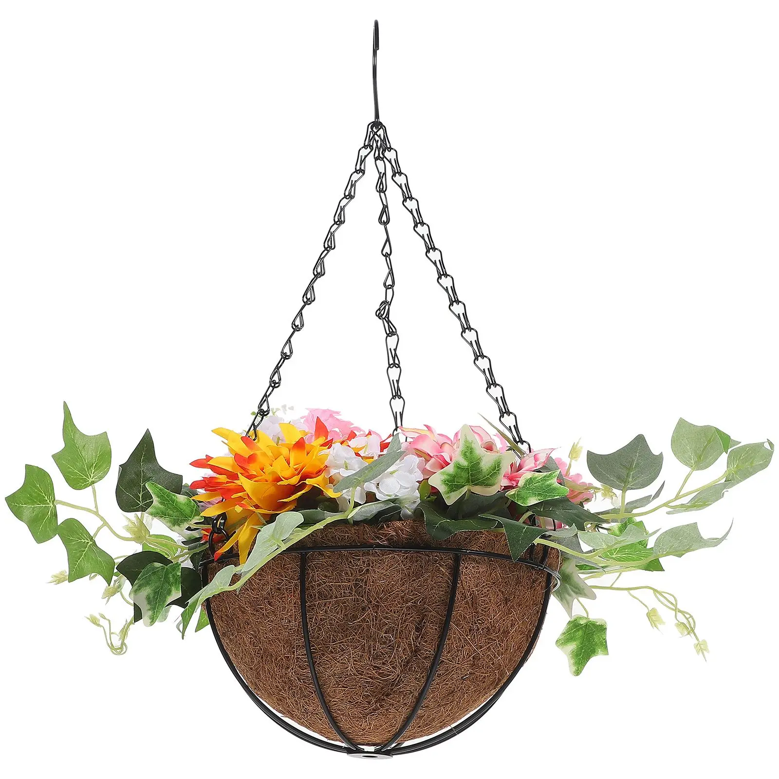 

Artificial Potted Plant Basket Home Decoration Hanging Wall Ornament Outdoor Garden Fake Basket Centerpieces