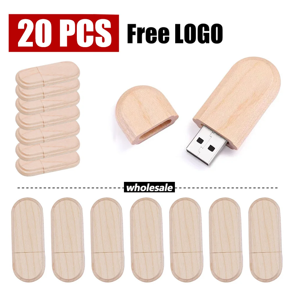 

20 шт./лот USB-накопитель 2.0 (бесплатный индивидуальный логотип) Деревянный флэш-накопитель 4 ГБ 8 ГБ 16 ГБ 32 ГБ 64 ГБ 128 ГБ Memory Stick в подарок