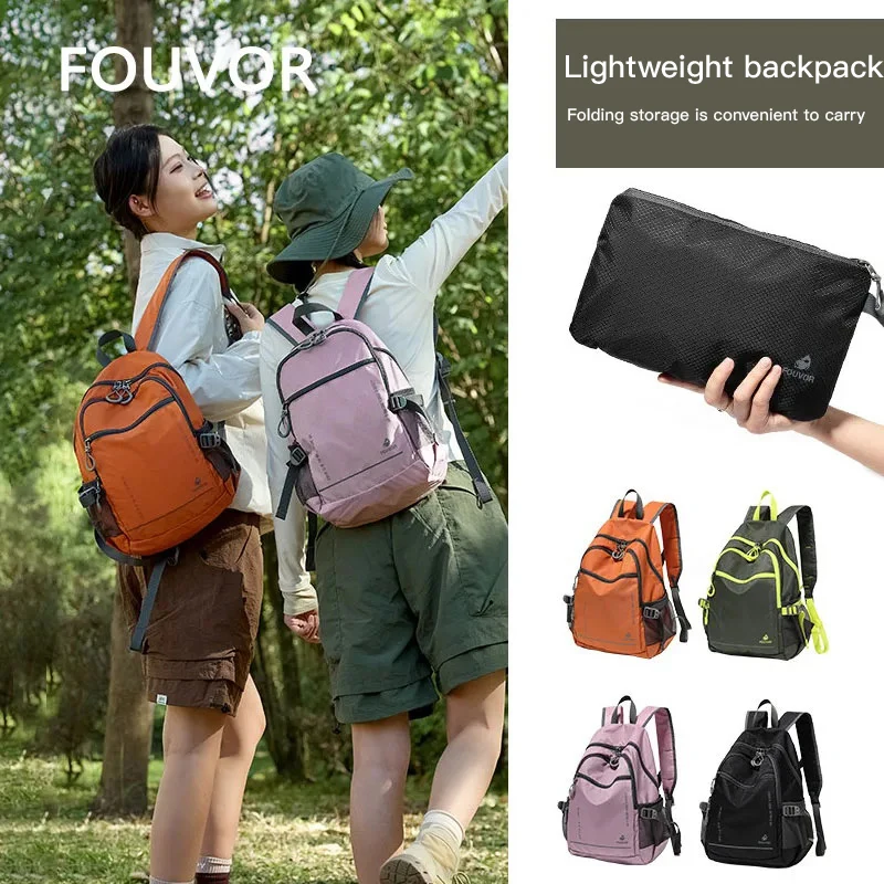 Fouvor Women Outdoor Functional Backpack Lightweight Foldable Water-Resistant Large Capacity Backpacks Travel Hiking Bag 3037-05