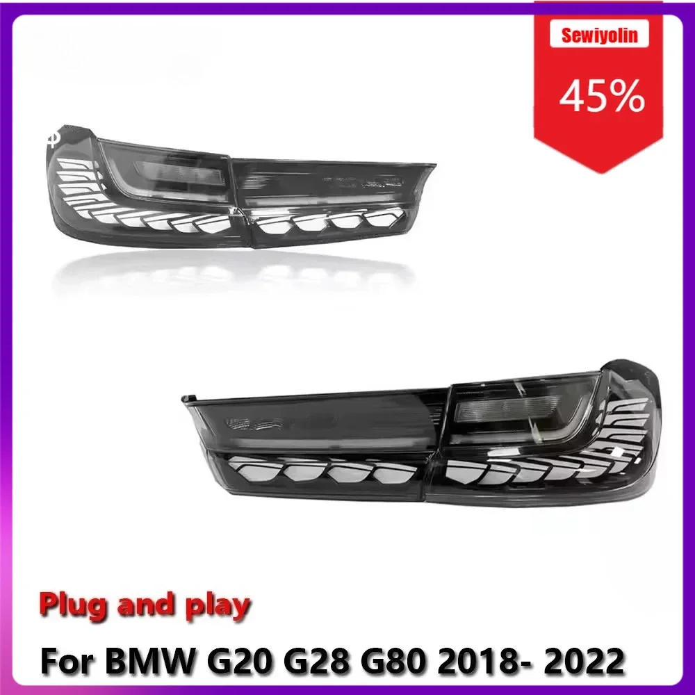 

Sewiyolin Автомобильные светодиодные лампы заднего фонаря в сборе для BMW G20 G28 G80 2018-2022 Авто задние противотуманные фары DRL Заглушка стоп-сигнала поворота