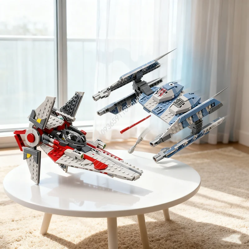 

623 шт. MOC SW V Wing Starfighter Vs Hyena Star Battle Toys Модель Строительные блоки DIY Рождественский подарок Творческая идея Образование Дети