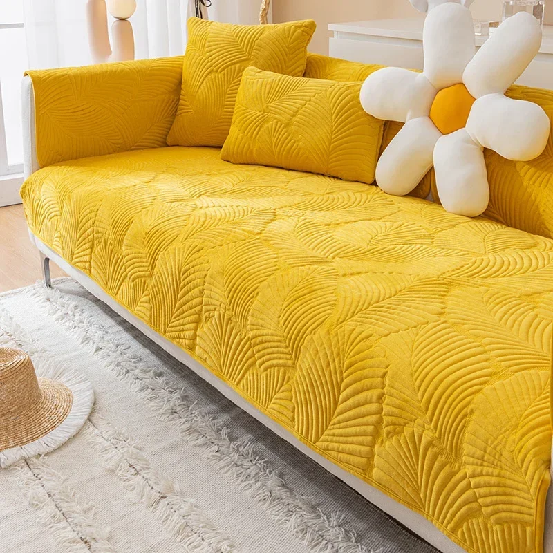 1PC Solid Color Soft Thick Sofa Mat Cover Nordic Lounge Corner L Sofa Towel Slipcover Non-Slip Home Couch Protector Living Room