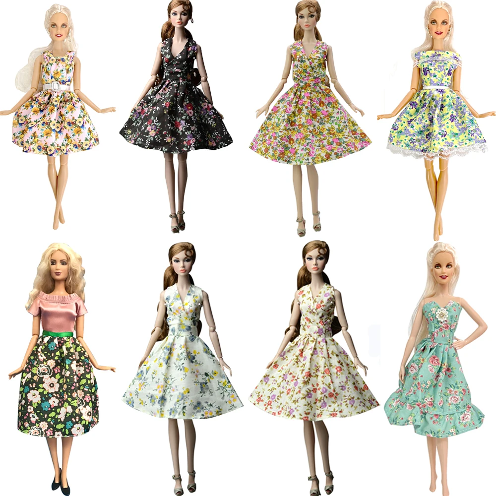 NK Official 1 Pcs Doll Dress For Barbie Doll Clothes Fashion Outfit Shirt Casual Wear Skirt For 1/6  Dolls Accessories JJ