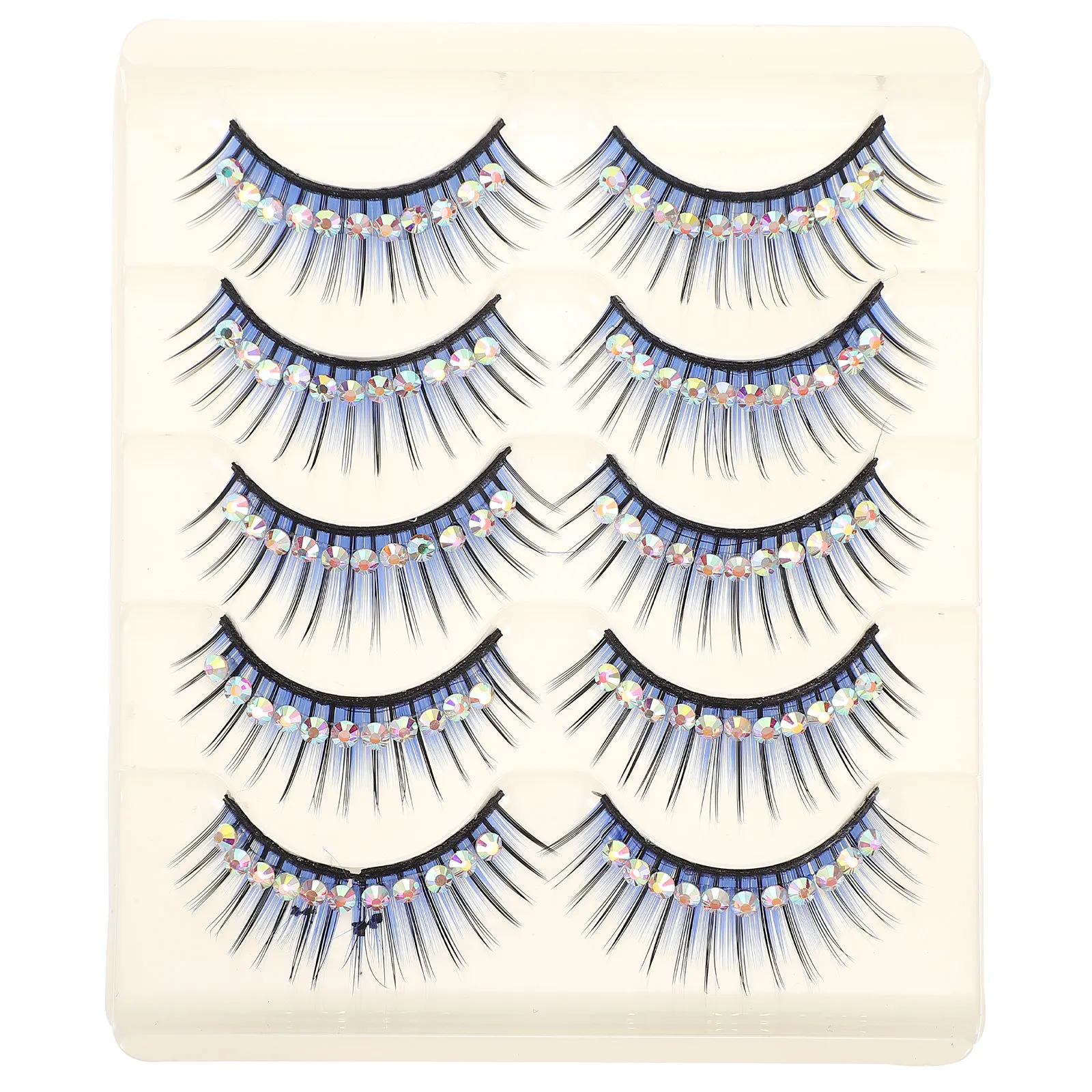 

5 Pairs Fake Eyelashes Thick High Density Lightweight False Lashes For Cosplay Halloween Party Latin Dance Stage Performance