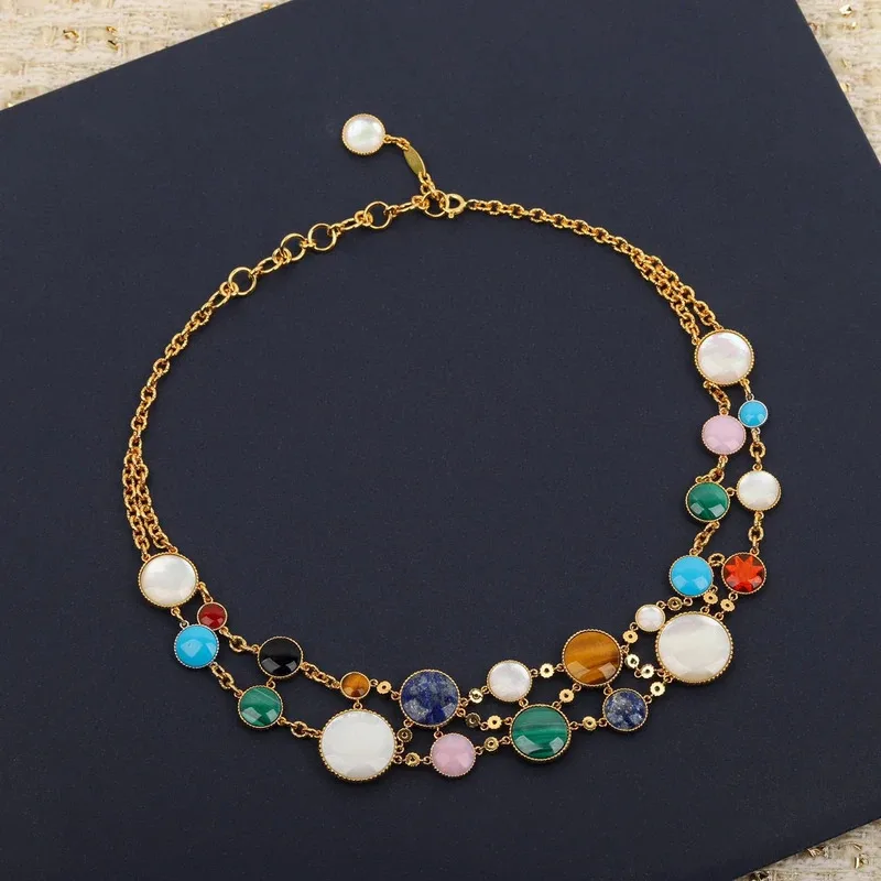 

Colorful Gemstone Pure 925 Sterling Silver Jewelry Women Six-pointed Star Necklace Wedding Diamond Luxury Quality ROBOTZ
