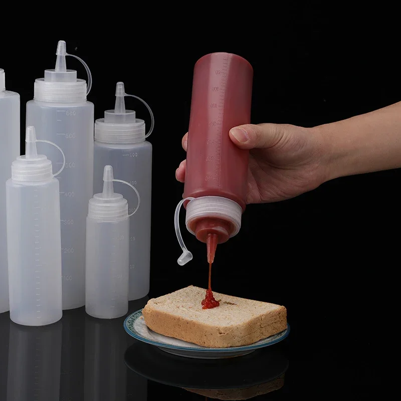 스퀴즈 Large Squeeze Condiment Bottles with Nozzles Ketchup BBQ Sauces Olive Oil Bottle Materials Clean Dustproof Seasoning Bottles