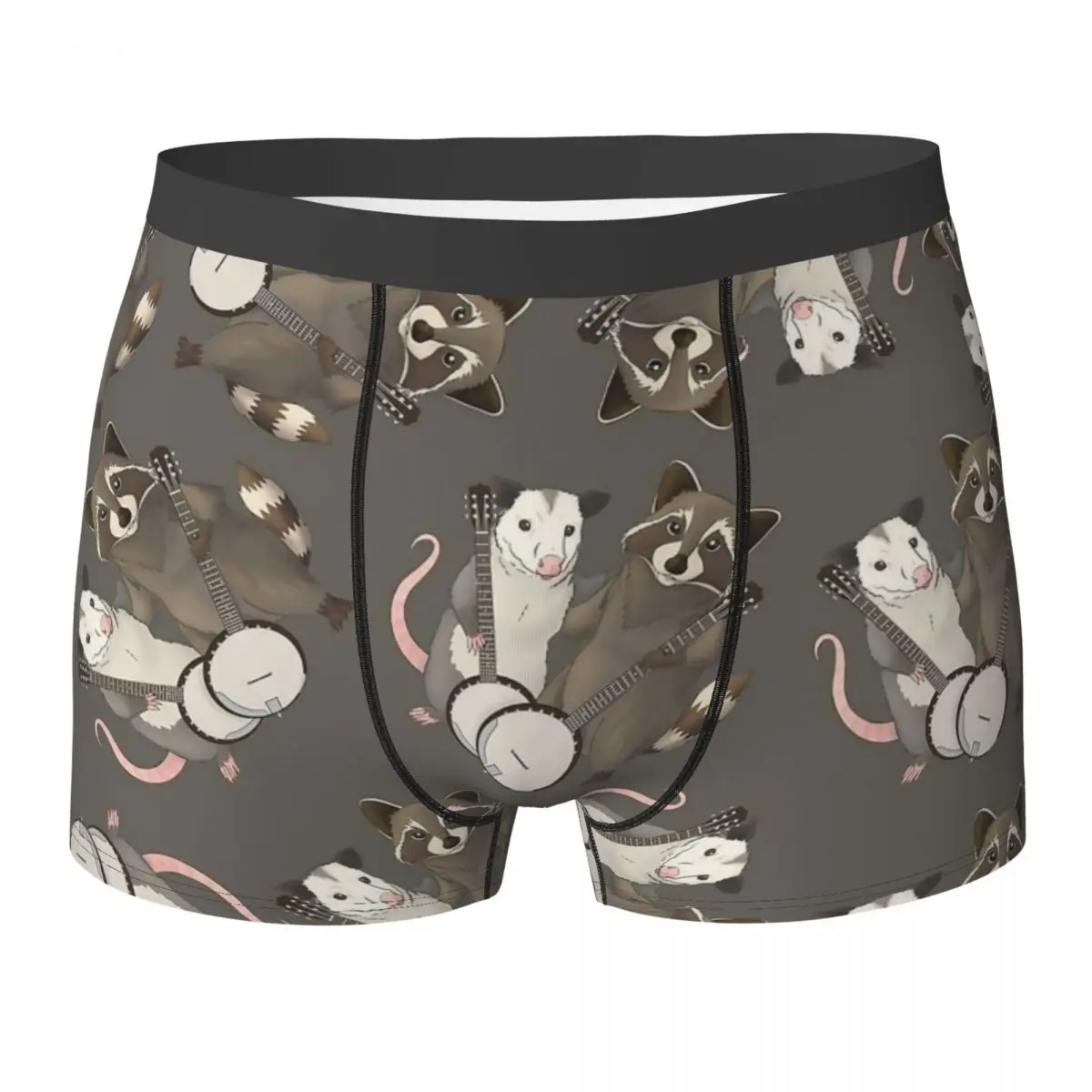 

Men's Opossum And Raccoon With Banjos Underwear Funny Boxer Shorts Panties Male Breathable Underpants