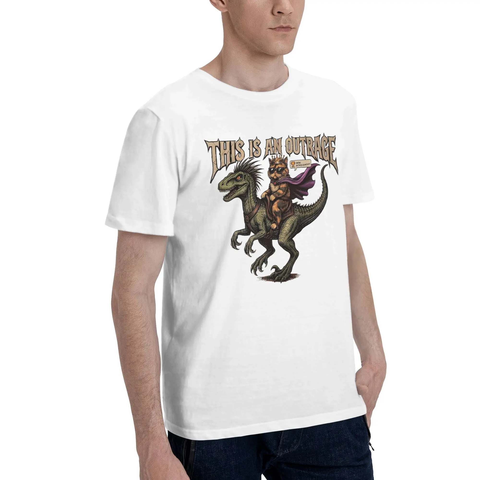 Men Women Fashion This Is An Outrage Princess Donut Cat  T Shirt Tee 100% Cotton  T-shirts Clothing