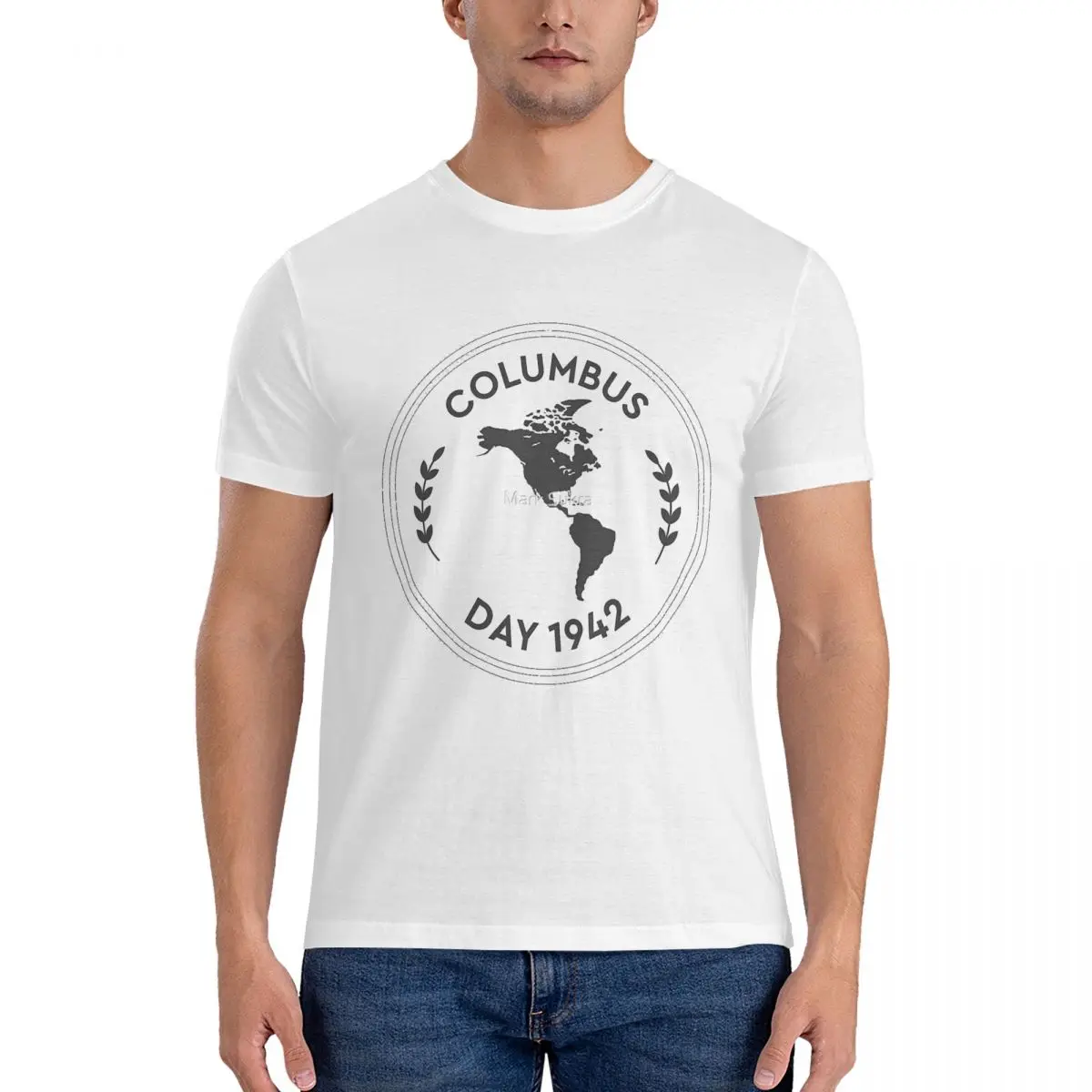 Columbus Day USA America Holiday Gift Classic T-Shirts Men Leisure 100% Cotton Tee Crewneck T Shirts Top fugee official-website