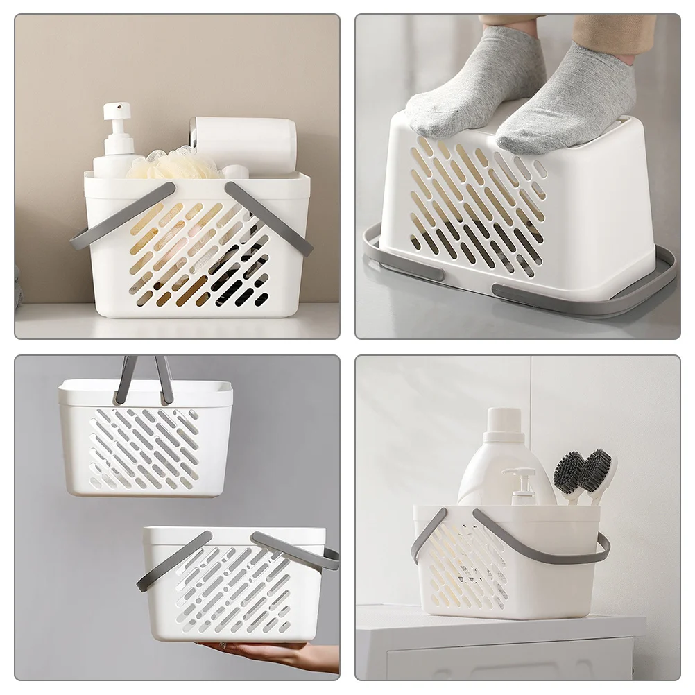 سلة دش محمولة سلة تخزين بلاستيكية ذات سعة كبيرة للحمام والمطبخ وغرفة النوم وحامل أدوات الزينة