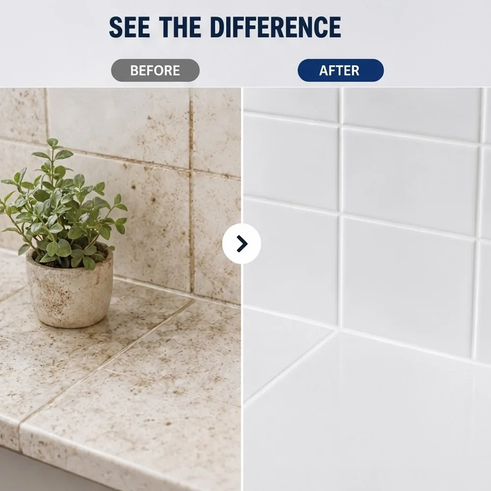 150ML Kitchen Grout Sealant Waterproof Mildew Resistant Tile Gap Repair Adhesive Tube for Backsplash Sink Clean White ZORILYNX