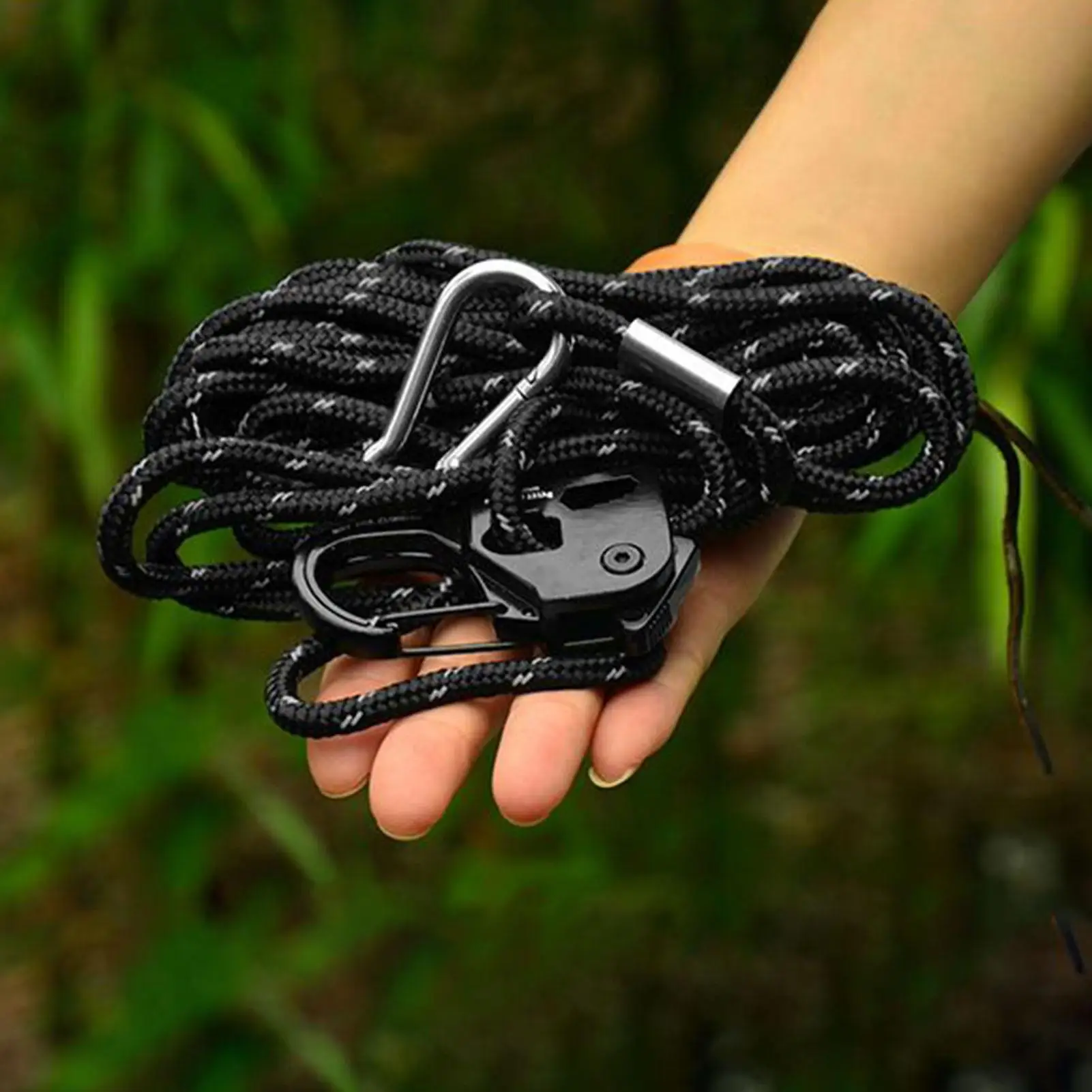Tent Rope Windproof Nylon String With Adjuster 4 Meters Adjustable Camping Paracord Cord For Hiking Shelter Backpacking Climbing