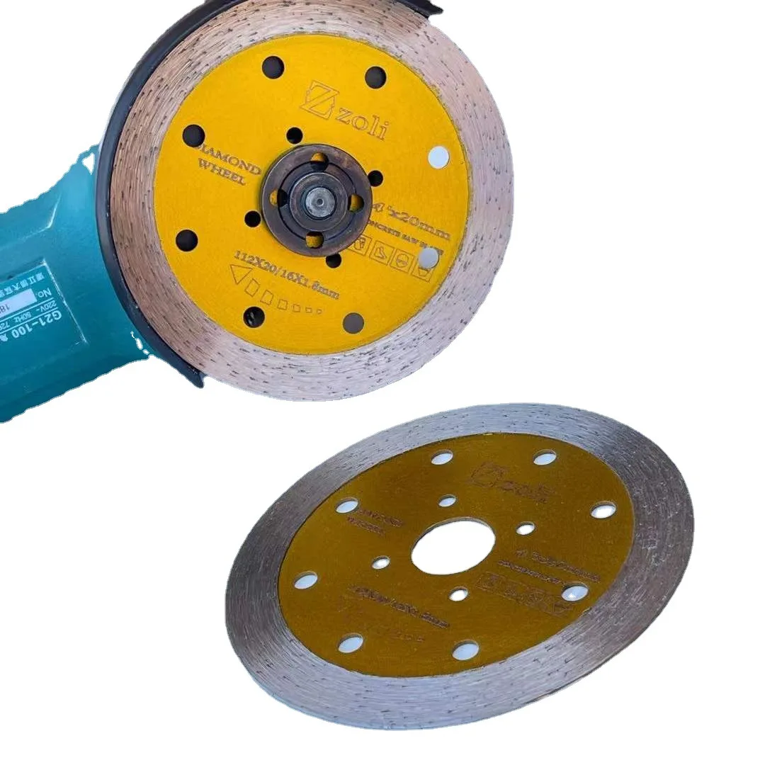 Marble Stone Cutting Blade Concrete Slotted Saw Blade Angle Grinder Saw Blade Continuous Tooth Hot Pressing  Diamond Saw Blade