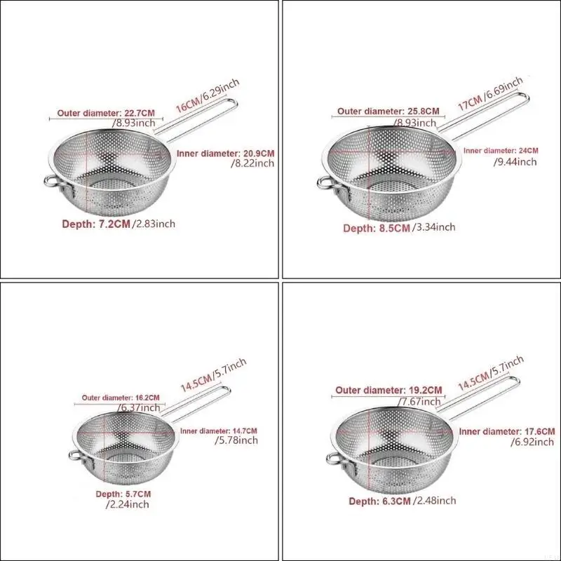 

L74D Stainless Steel Colander Strainer Rice Colander Perfect for Kitchen Use
