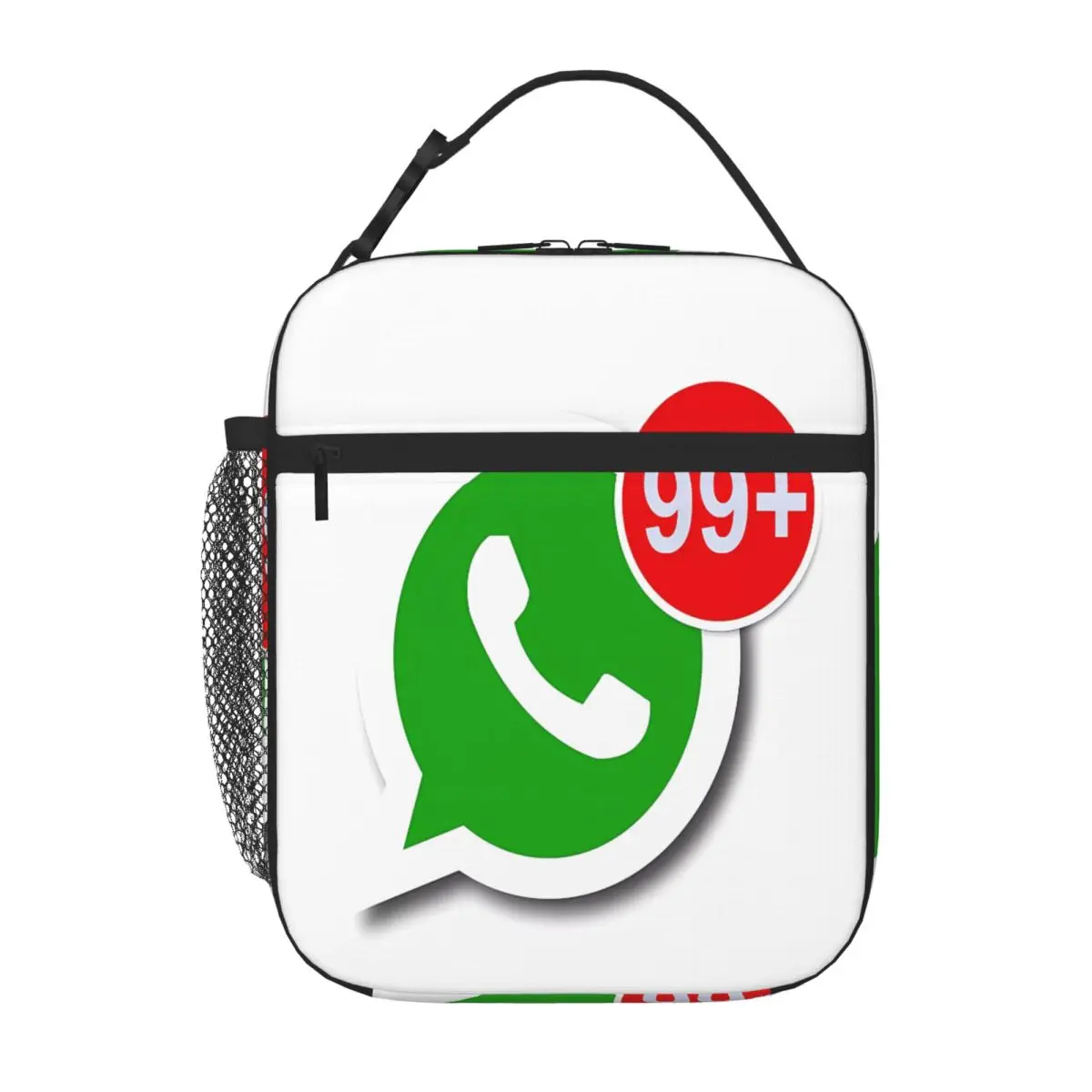 Bestselling WhatsApp Messages Neoprene Texture Food Tote Bag Safari Lunch Insulated Tote