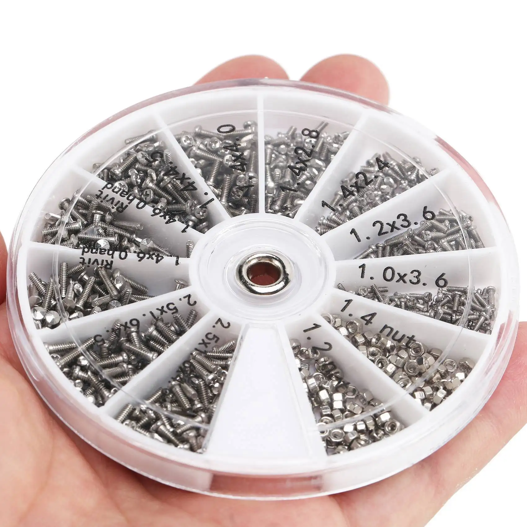 AA05 2000Pcs Stainless Steel Screws Set Machine Screws Assortment For PC Glasses Mobile Phone