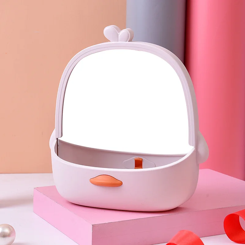 Miroir de Maquillage avec Rangement de Bureau, Accessoire de miles, Ornements de Table, Princesse Kawaii, 1 Pièce